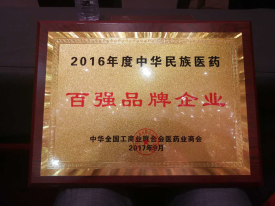 壹定发股份获评中华民族医药百强品牌企业