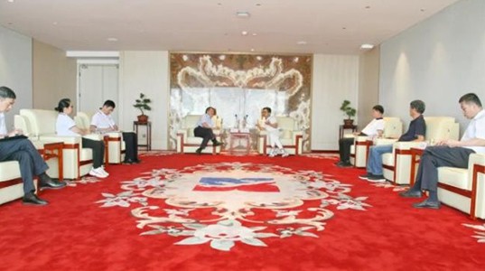 陕西服装工程学院及五零五药业董事长吕明一行到访壹定发股份